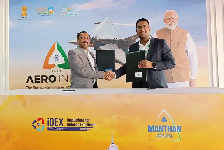 📣 Announcements related blog from TSAW Drones about TSAW Drones and DE Drone World Solutions sign MoU at Aero India 2023 During Manthan