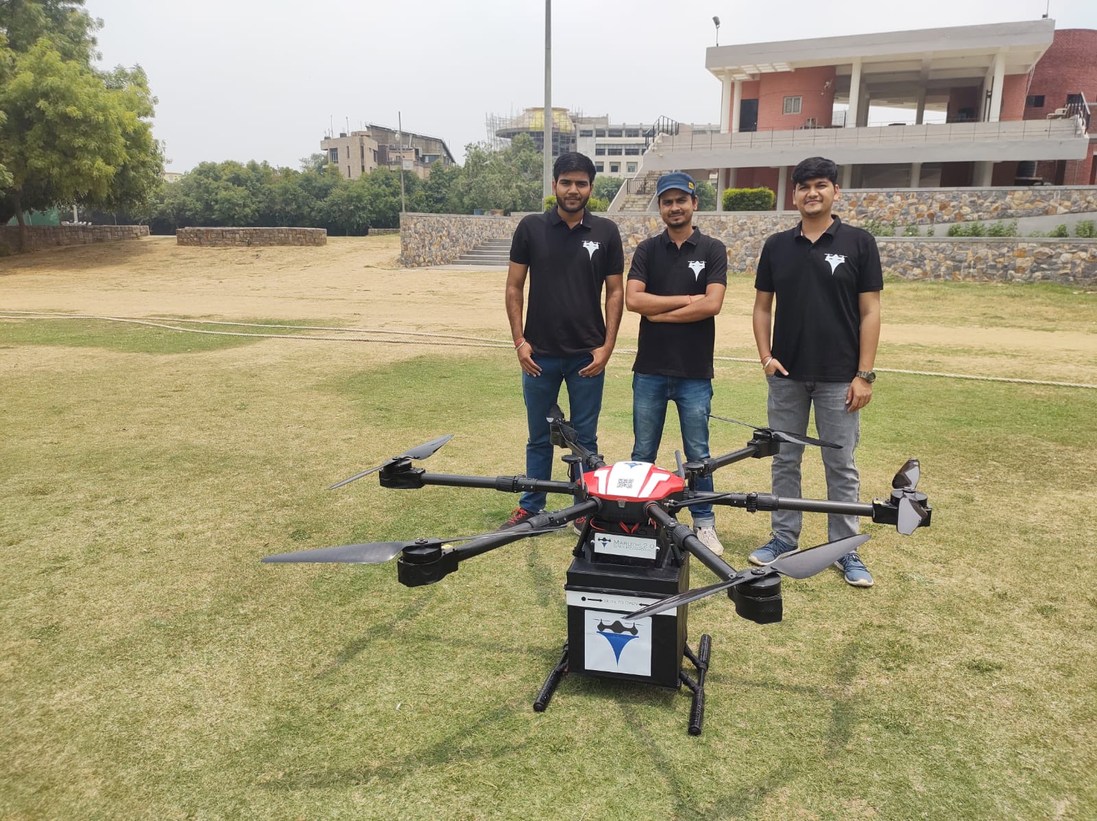 TSAW crew with Maruthi 3.1, Drone delivery service, the fastest and most convenient way to get your packages.